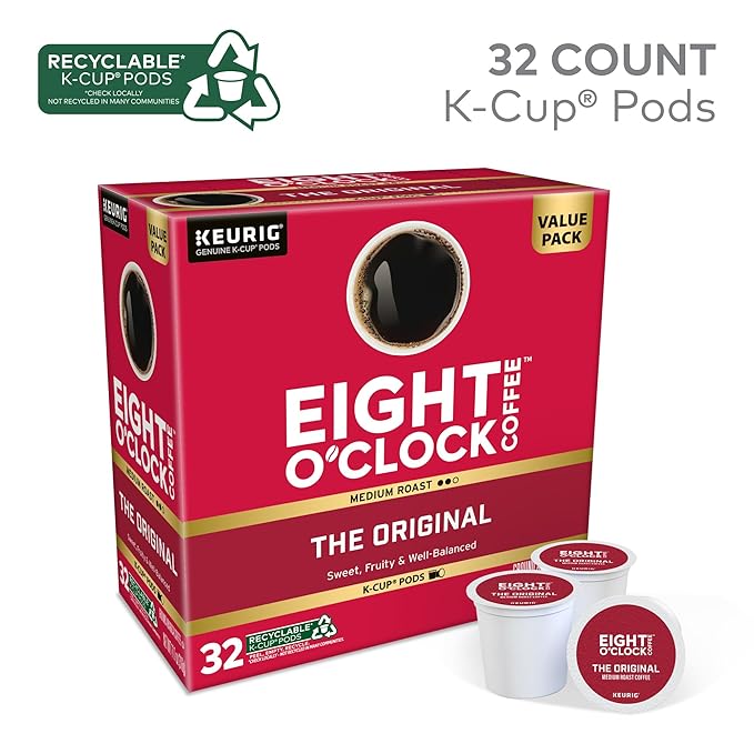 Eight O'Clock Coffee The Original, Keurig Single Serve K-Cup Pods, Medium Roast, 32 Count