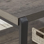 Load image into Gallery viewer, EXCEFUR Coffee Table with Storage Shelf, Rustic Wood and Metal Cocktail Table for Living Room, Grey