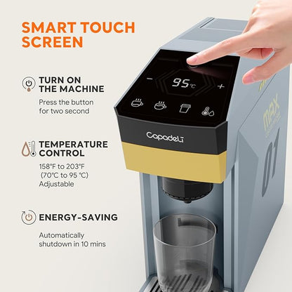 3 in 1 Single Serve Coffee Maker,Fast Brew in 1 minute 19Bar Pump Coffee Machine for K*Cup、NES*press and Ground Coffee,with 27oz Removable Water Reservior,Sliver Espresso Coffee Machine