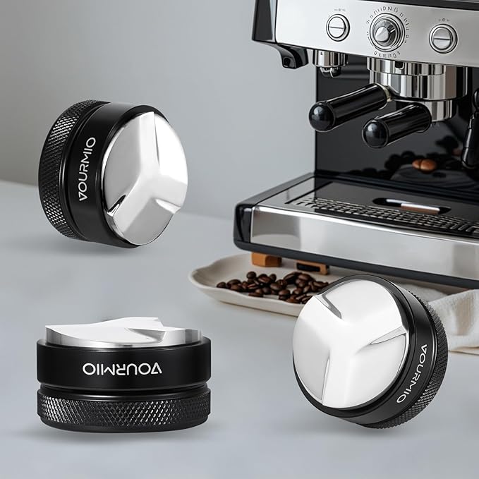 53mm Coffee Distributor - Adjustable Depth Stainless Steel Base Espresso Distribution Tool, Compatible with Breville 54mm Portafilter, Professional Barista Espresso Accessories