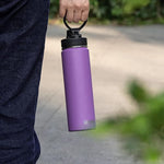 Load image into Gallery viewer, koodee Insulated Water Bottle, 22 oz Stainless Steel Double Wall Vacuum Wide Mouth Sport Bottle with Leakproof Spout Lid (Purple)
