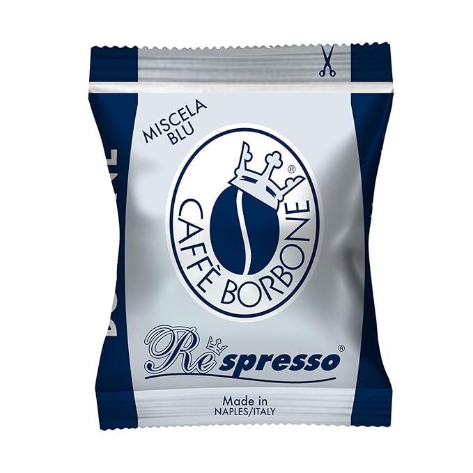 Caffè Borbone Nespresso Compatible Espresso Pods, Medium Roast Arabica and Robusta Blend, Intense Aroma and Full-Bodied Flavor, Blue Blend, 100 Pods