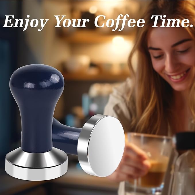 51mm Espresso Tamper, Premium Barista Coffee Tamper, Espresso Hand Tampers For Espresso Machine Accessories， Blue