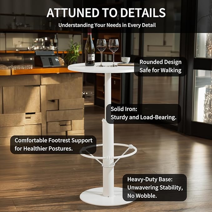 41.3inch High Cocktail Table for Party Modern Tall Pub Table Industrial Snack Table in Home Office Rustic Metal Breakfast Table in Kitchen Dining Room