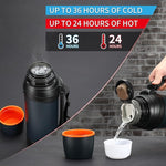 Load image into Gallery viewer, Large Thermosflask- 85oz Stainless Steel Insulated Bottle for Travel with BPA Free Cup - 2.5L Oversized Vacuum Insulated Thermoses with Handle and Strap for Hot &amp; Cold Drinks(Blue)