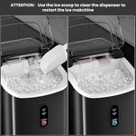 Load image into Gallery viewer, Nugget Ice Makers Countertop - Soft Chewable Pellet Ice, 35Lbs/24Hrs, Easy Operation, Pebble Ice Maker Machine with Self-Cleaning, Pellet Ice Machine with Ice Basket &amp; Scoop for Home/Bar/Party, Black