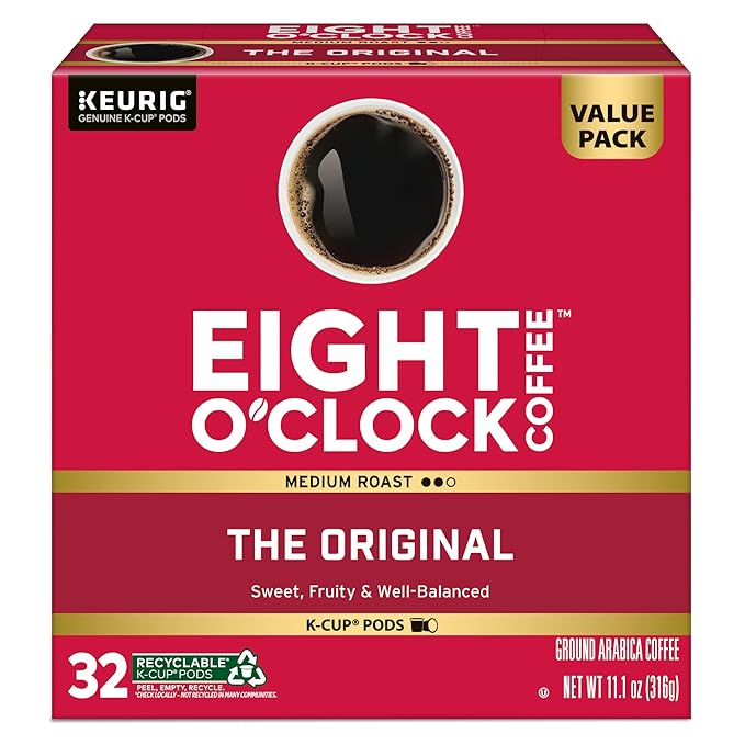 Eight O'Clock Coffee The Original, Keurig Single Serve K-Cup Pods, Medium Roast, 32 Count
