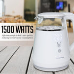 Load image into Gallery viewer, OVENTE Electric Kettle with 5 Temperature Control Presets, LED Digital Display, 5Hr Keep Warm Function, Auto Shut-Off and Boil Dry Protection, 1500W BPA Free Glass Water Heater and Boiler, White KD95W