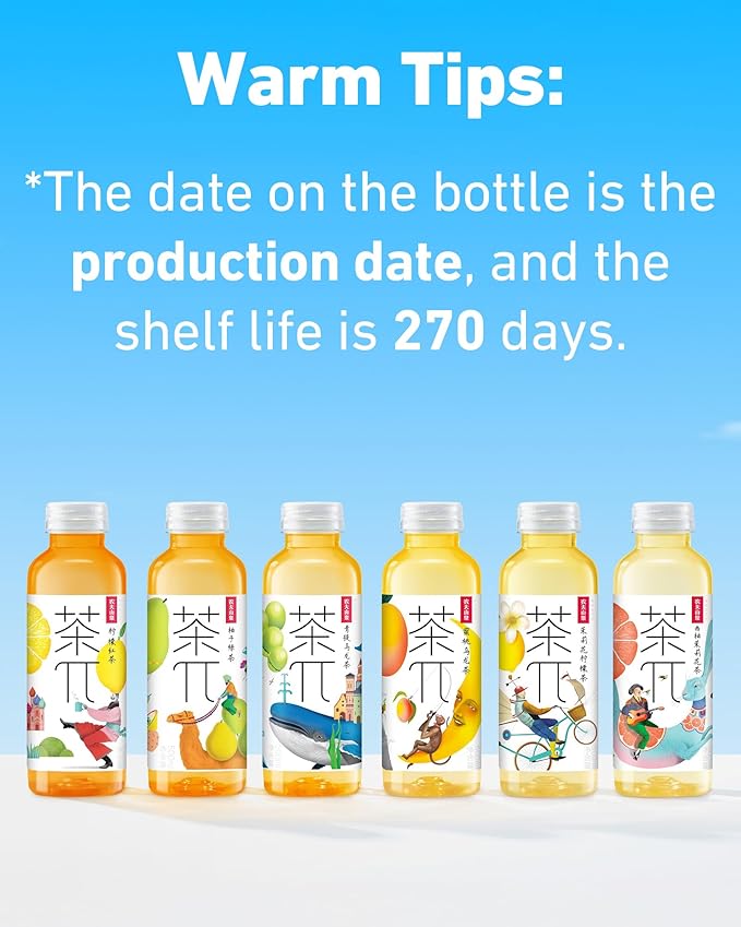 Tea PI Iced tea – Jasmine Green Tea, Grapefruit Sweet Iced Fruit Tea Bottles, Real Juice, -16.9 fl oz, 500mL, 15 Pack