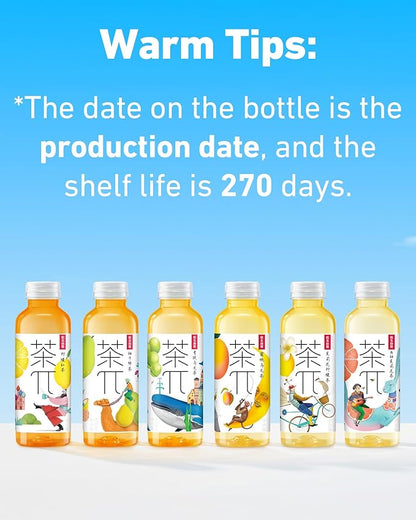 Tea PI Iced tea –Jasmine Green Tea, Lemon Sweet Iced Fruit Tea Bottles, Real Juice, -16.9 fl oz, 500mL, 15 Pack