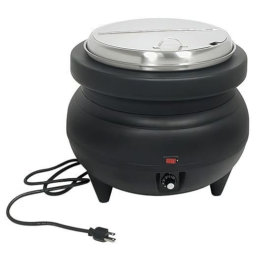 Adcraft SK-500W 11.4 Quart Soup Kettle Warmer with Infinite Controls, 120v, Black