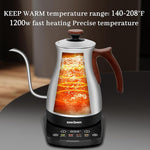Load image into Gallery viewer, SEEDEEM Gooseneck Electric Kettle Full Touch Screen 1200W Electric Tea &amp; Coffee Kettle with Four Heating Modes Rapid Heating,±1℉ Temperature Control，Keep Warm Mode,1L Electric kettle