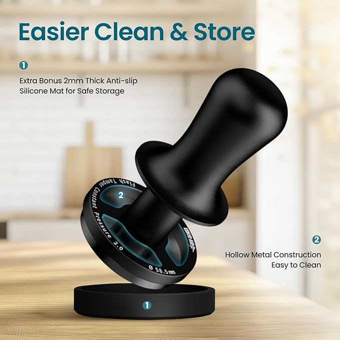 MHW-3BOMBER 51mm Espresso Coffee Tamper, 30lbs Constant Pressure Espresso Hand Tamper with Sound Feedback for Barista, Extra 15lbs Spring Loaded, Fit 51mm Portafilter, Astra Tamper, T7016-OS
