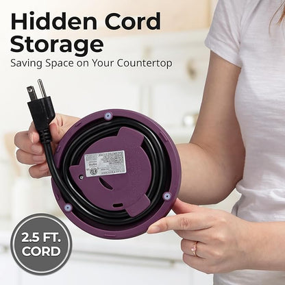 Zulay Kitchen Fast Boiling Electric Water Kettle - 1.7L, 1500W, Auto Shut-Off for Overboil & Boil Dry Protection, Cool-Touch Handle, 360° Base - Rapid Teapot Boiler For Coffee & Tea - Purple