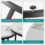 Load image into Gallery viewer, Smuxee White Nesting Coffee Table Set of 2, 23.6" Round Coffee Table Wood Grain Top with Adjustable Non-Slip Feet, Industrial End Table Side Tables for Living Room Bedroom Balcony Yard