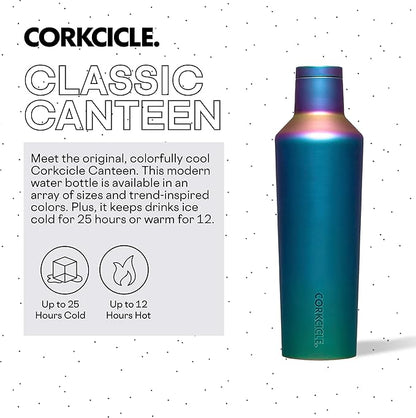 Corkcicle Classic Canteen Insulated Tumbler, Dragonfly, 16 oz – Reusable Water Bottle Keeps Beverages Cold for 25 Hours & Hot 12 Hours – Cupholder Friendly Tumbler with Screw-On Cap