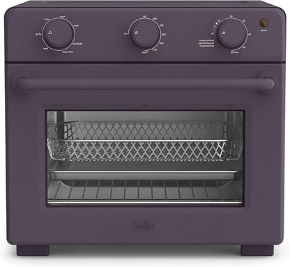 bella Air Fry Toaster Oven, 7 Preset Cooking Options, Dishwasher-Safe EverGood Coated Trays Included, 60-Minute Auto Shutoff w Audible Timer, Power Indicator Light, 1700 Watt, Plum