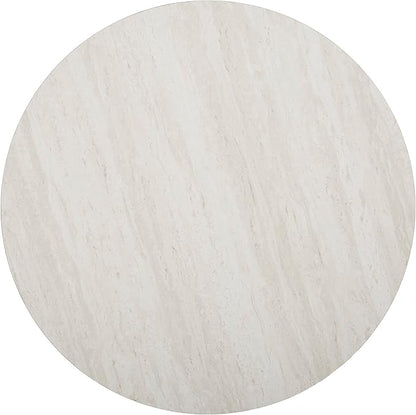 SEI Furniture Luna cocktail table, Silver, faux travertine