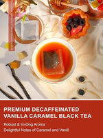 Load image into Gallery viewer, TeeLux Decaf Vanilla Caramel Black Tea Bags, Decaffeinated Black Tea with Vanilla Caramel, Robust &amp; Smooth Taste, 100 Count