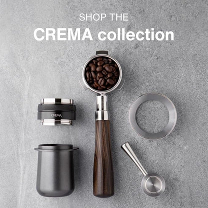 Crema Coffee Products 54mm Hand Tamper & Coffee Distributor | Compatible with 53.3mm Breville Portafilters | Double-Sided,Adjustable Depth Tool | Made with Durable 304 Stainless Steel | Silver