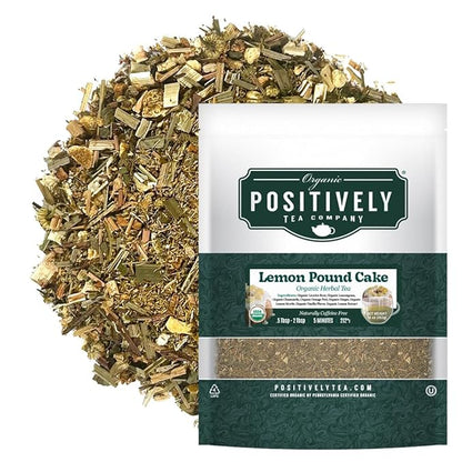 Organic Positively Tea Company, Lemon Pound Cake, Herbal Tea, Loose Leaf, 16 Ounce