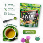 Load image into Gallery viewer, Opportuniteas Organic Liver Detox Tea Powder - Matcha Green Tea, Milk Thistle, Coconut Water, Spirulina, Ginger, &amp; Cinnamon - Boost Energy, Feel Better - Liver Care Support Supplement, Vegan, Non GMO