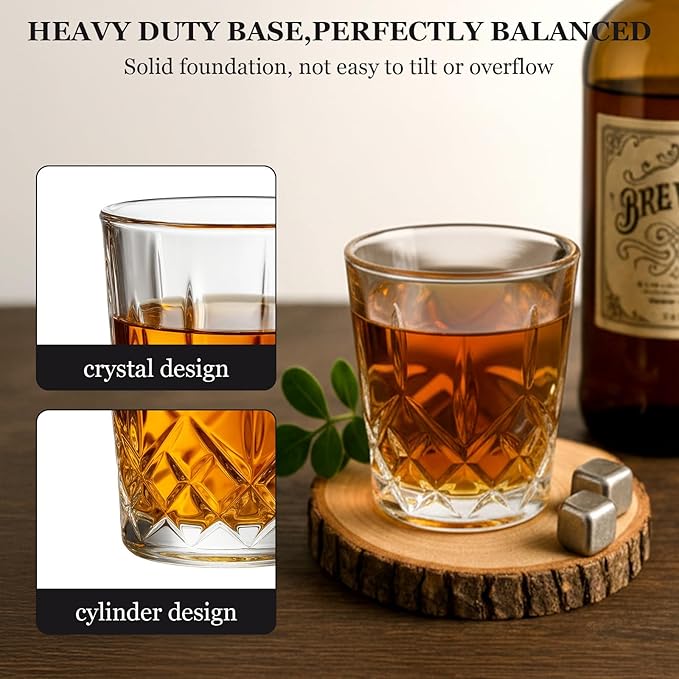 Ruckae 12 Pack 1.5 OZ Shot Glasses Set with Tray Crystal Shot Glass Bulk Clear Cone Shot Glasses for Vodka Tequila Whiskey Liquor