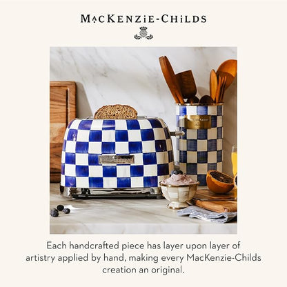 MACKENZIE-CHILDS 2-Slice Toaster, Decorative Toaster for Kitchen, Blue-and-White Royal Check