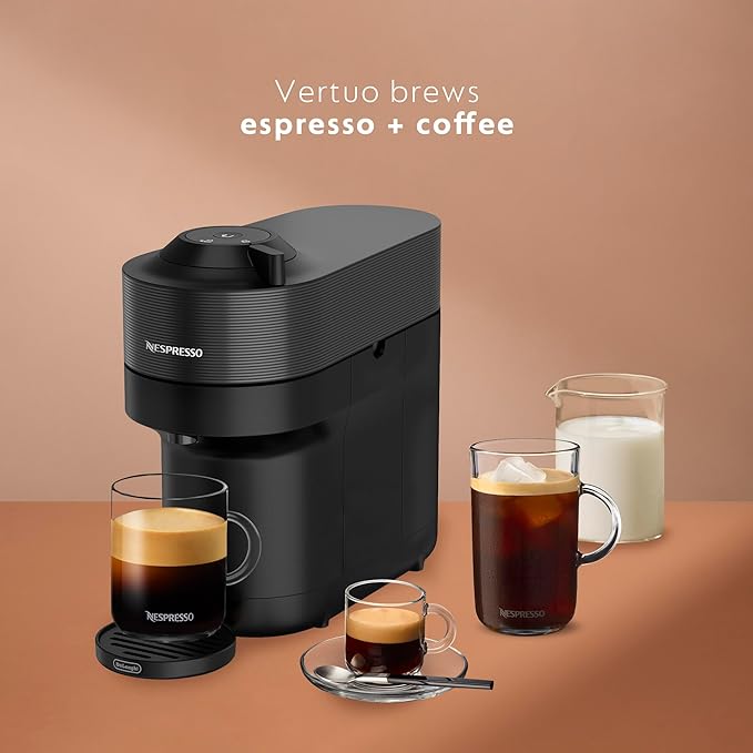 Nespresso Vertuo Pop+ Coffee and Espresso Machine by De'Longhi, Liquorice Black