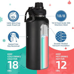 Load image into Gallery viewer, Volhoply 32oz Insulated Water Bottles Bulk 8 Pack with Straw Lid &amp; Spout Lid,Stainless Steel Sports Water Bottle,Double Wall Vacuum Cups,Leakproof Wide Mouth Metal Flask for Hiking,Camping(Black,8)