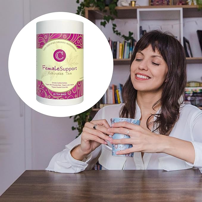 Dr. Cowan’s Garden Organic Ashitaba Tea - 20 Teabags - Female Support Hormone Balance - Supports Periods & PMS, Healthy Cycle Tea with Mint Chocolate Maté, Lady’s Mantle, & Ashitaba Herbs Grown in USA