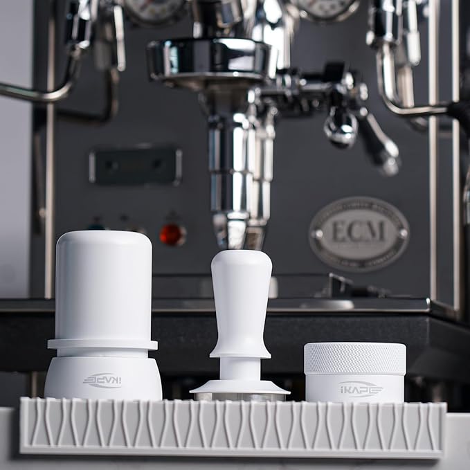 IKAPE 51mm Espresso Tamper, Premium Barista Coffee Tamper with Calibrated Spring Loaded, 100% Flat Stainless Steel Base Tamper for Espresso Machine(White)