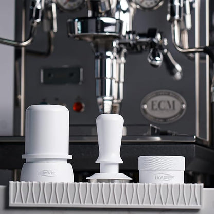 IKAPE 51mm Espresso Tamper, Premium Barista Coffee Tamper with Calibrated Spring Loaded, 100% Flat Stainless Steel Base Tamper for Espresso Machine(White)