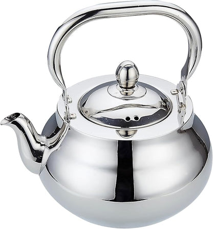 SANQIAHOME Stainless Steel Teapot With Removeable Infuser 71 oz (2000ml) Thickened Mirror Polished Stovetop Tea Maker for Herbal and Infusion