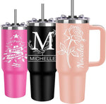 Load image into Gallery viewer, Personalized Tumblers with Engraved Name, Personalized Birthday Gifts for Men Women, Custom 40oz Stainless Steel Coffee Tumbler with Lids and Straws, Custom Travel Cup (40oz Engraved Tumbler)
