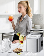 Load image into Gallery viewer, Ice Maker Machine Countertop 26lbs/24H, Portable Quiet Ice Makers Cubes in 9PCS/7Min, Self Cleaning, Ice Maker with Scoop for Kitchen, Home, Party