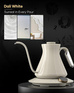 Load image into Gallery viewer, Cocinare FLOW M6 Pro Electric Gooseneck Kettle, ±0.5℉ Temperature Control for Pour-over Coffee &amp; Tea, Stainless Steel Interior, Quick Heating for Boiling Water (Dali White)