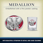 Load image into Gallery viewer, Heritage Pewter Elephant Square Shot Glass | Hand-Sculpted 1.5 Ounce Shot Glass | Intricately Crafted Metal Pewter Inlay