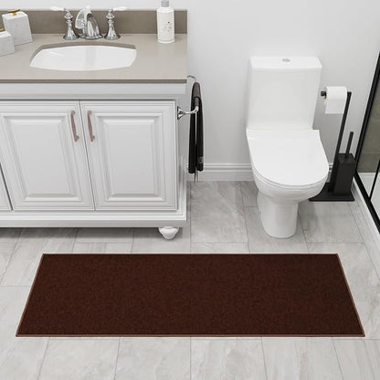 Ottomanson Hallway Runner Rug 2'2" x 6' Non Slip Solid Area Rugs Easy to Clean Laundry Rug Runner Durable & Pet Friendly Floor Carpet Runners for Hallways Entryway Living Room Kitchen, Brown