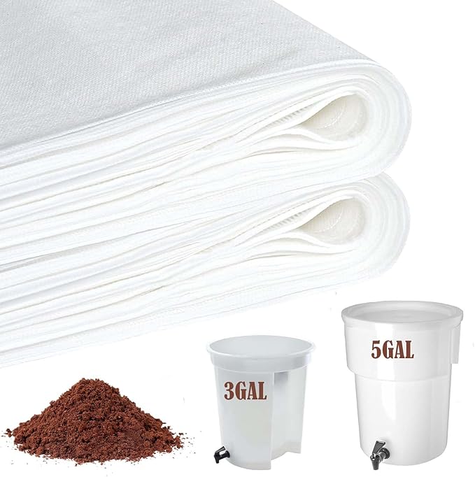 50 Pcs Commercial Cold Brew Coffee Filters, 20" x 20" Brew Bags For Commercial Cold Brew Coffee Makers and 5 Gallon Buckets, Disposable Coffee Filter Bags with Drawstring for Brew Up to 5 lbs Coffee