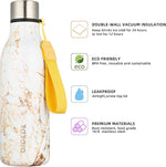 Load image into Gallery viewer, BJPKPK Insulated Water Bottles, 18 oz Stainless Steel Metal Water Bottle with Strap, BPA Free Leak Proof Jugs, Mugs, Flasks, Reusable Thermal Flasks for Sports &amp; Travel, Marble-Amber