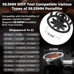 Load image into Gallery viewer, IKAPE Espresso Coffee V3 WDT Tool, 58mm Stirrer Distribution Tool, Equipped with 9-needle Stirrer, Adjustable Needle Height, Coffee Stirrer with Dosing Funnel &amp; Stand