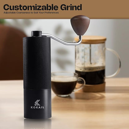 7- Star Manual Burr Coffee Grinder - Premium 420 Stainless Steel Coffee Hand Grinder with 30 g Capacity - Adjustable Coarseness for Espresso, Drip Coffee, and French Press - Easy to Clean
