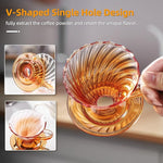 Load image into Gallery viewer, Bincoo Pour Over Coffee Maker Set,650ML Borosilicate Glass Carafe with Coffee Driper&amp;50pcs Paper Filter,Glass Coffee Maker for Home Café Restaurant(Champagne)