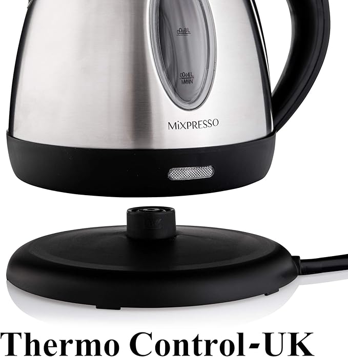 Mixpresso 1.2L Stainless Steel Small Electric Kettle, Cordless 1500w Fast Boiling Pot, Portable Hot Water Electric Tea Kettle With Boil Dry Protection & Auto Shut-Off