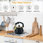 Load image into Gallery viewer, Stainless Steel Tea Kettle for Stove Top Teakettles Stovetop Whistling with Heat Proof Ergonomic Handle 2.5 Quart