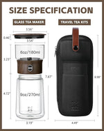 Load image into Gallery viewer, ZENS Modern Glass Infuser Teapot, One Touch Tea Maker for Loose Leaf Tea with Insulated Mug and Portable Case. Enchanted Pot Alternatives for Tea Lover Gifts