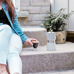 Load image into Gallery viewer, GROSCHE Milano Moka pot, Stovetop Espresso maker, Greca Coffee Maker, Stovetop coffee maker and espresso maker percolator (Grey, 6 cup)