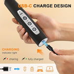 Load image into Gallery viewer, YUSWKO Black Handheld Milk Frother Wand with Stand for Coffee, Rechargeable Electric Whisk with 3 Heads 3 Speeds Drink Mixer Coffee Frother For Latte, Cappuccino, Hot Chocolate, Egg