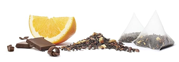 Paromi Chocolate Orange Organic Black Tea, Signature Jar, 15 Count